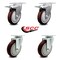 Service Caster 5 Inch Maroon Polyurethane Wheel Swivel Top Plate Caster Total Lock Brakes, 2PK SCC-TTL20S514-PPUB-MRN-2-S-2 - alternate 6